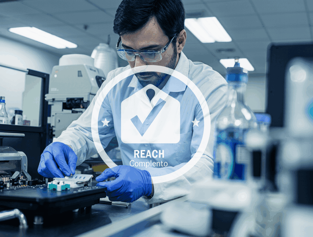 Verificación técnica para asegurar que los productos cumplen con la normativa REACH de la Unión Europea.